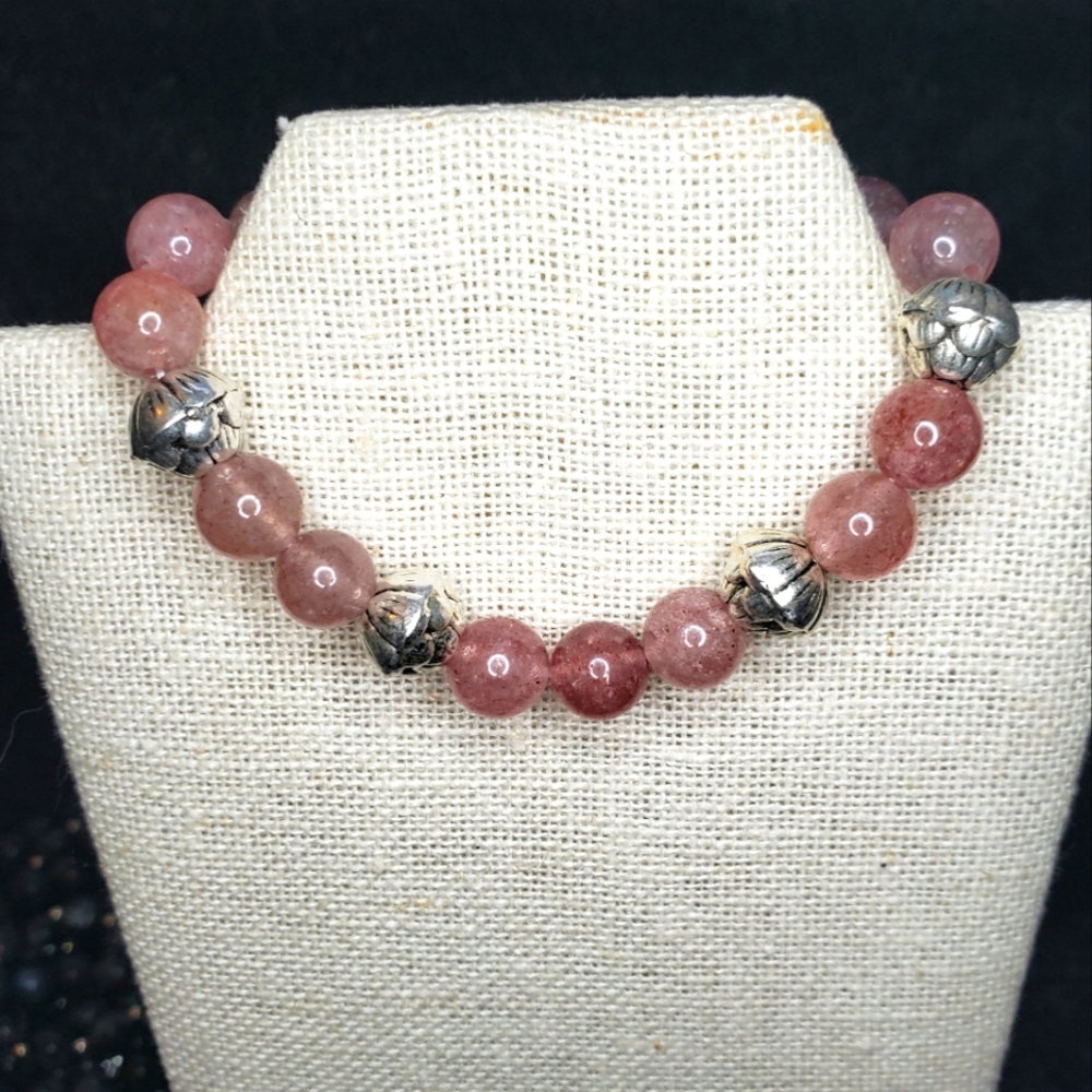Strawberry quartz bracelet